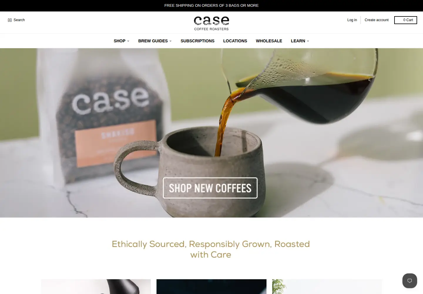 Screenshot of casecoffeeroasters.com