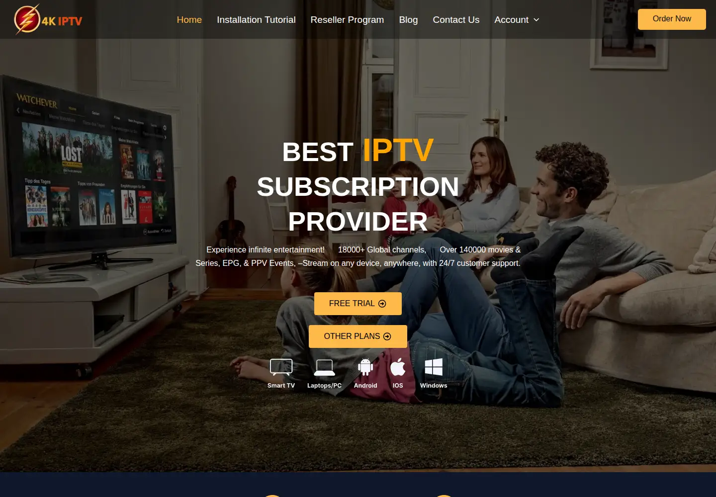 Captured homepage of flash4kiptv.com in the current scan