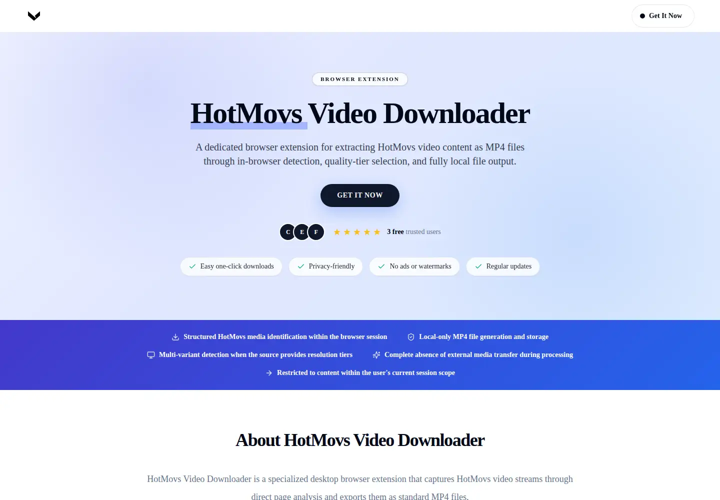 Screenshot of hotmovsvideodownloader.com