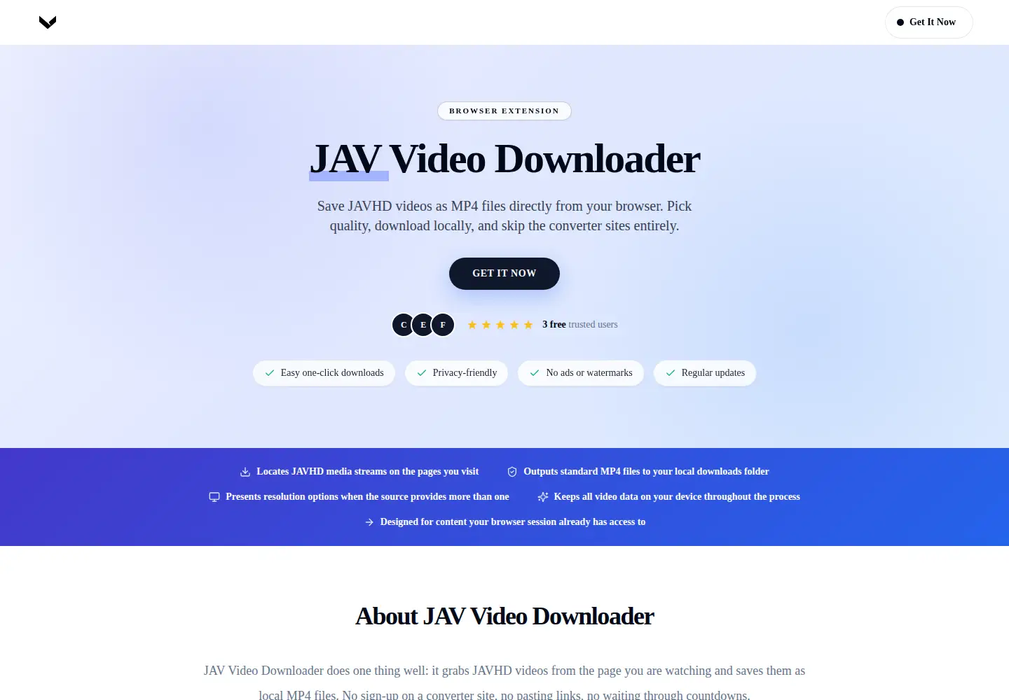 Screenshot of javvideodownloader.com
