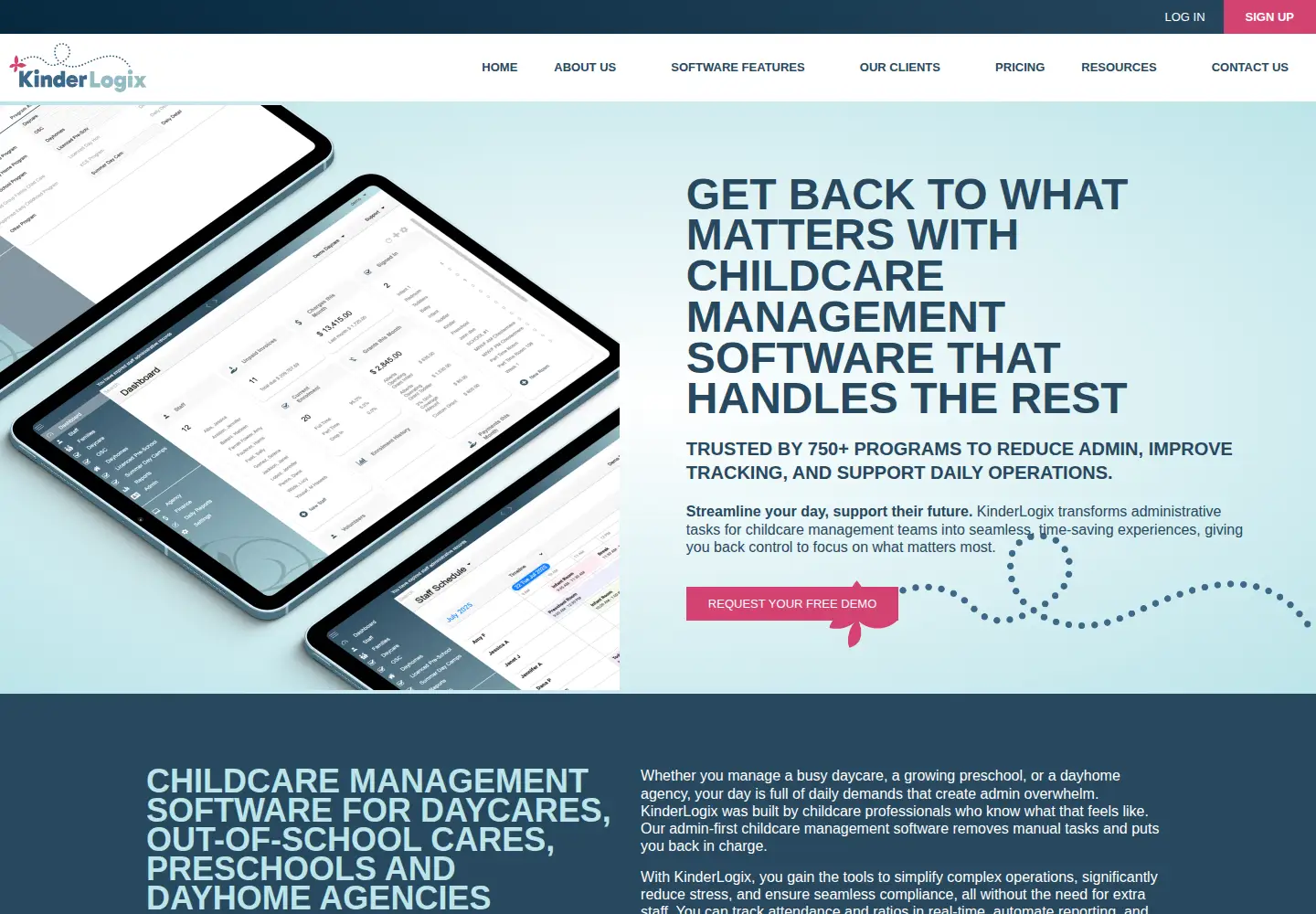 Screenshot of kinderlogix.com