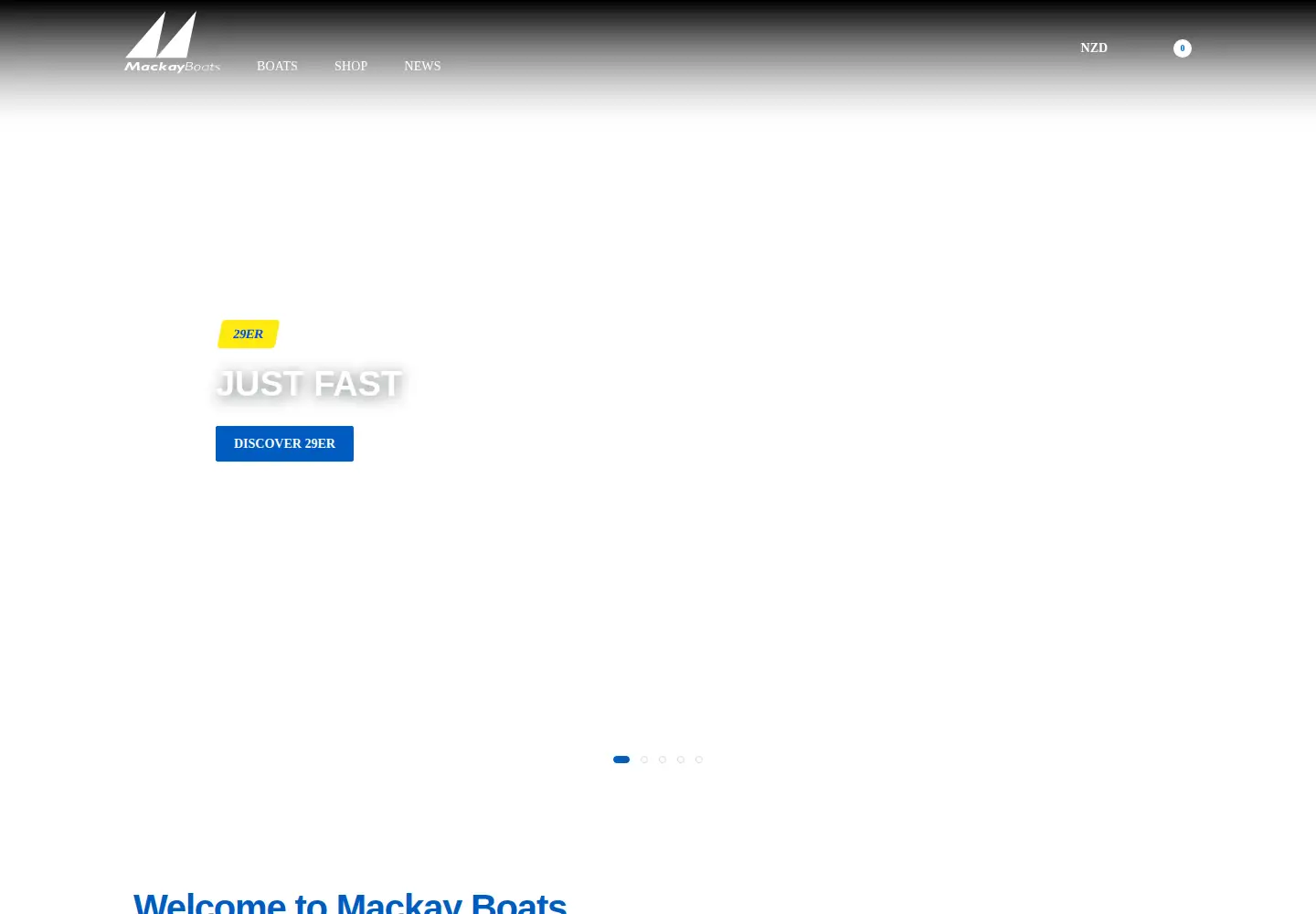 Screenshot of mackayboats.com