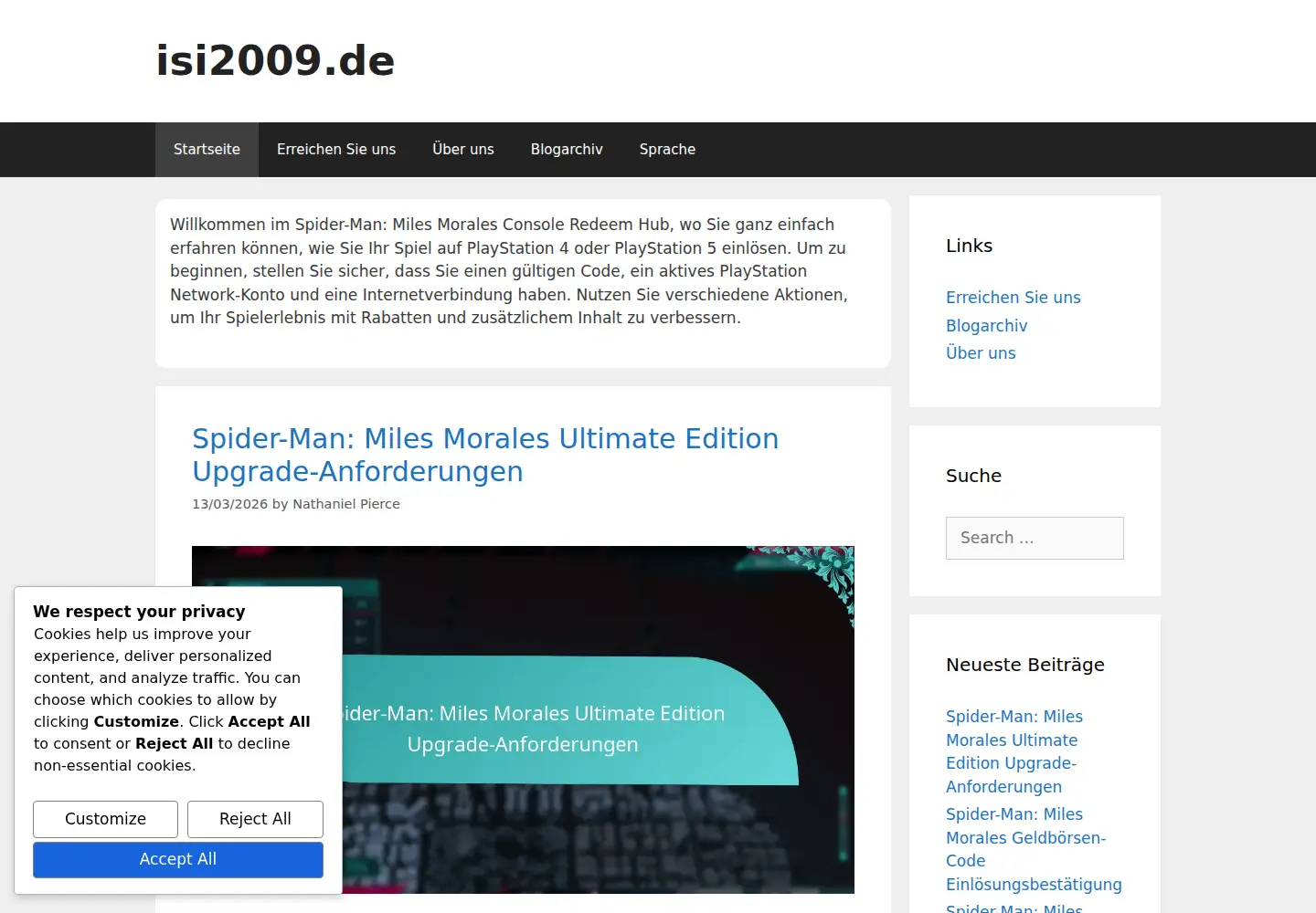 Screenshot of isi2009.de