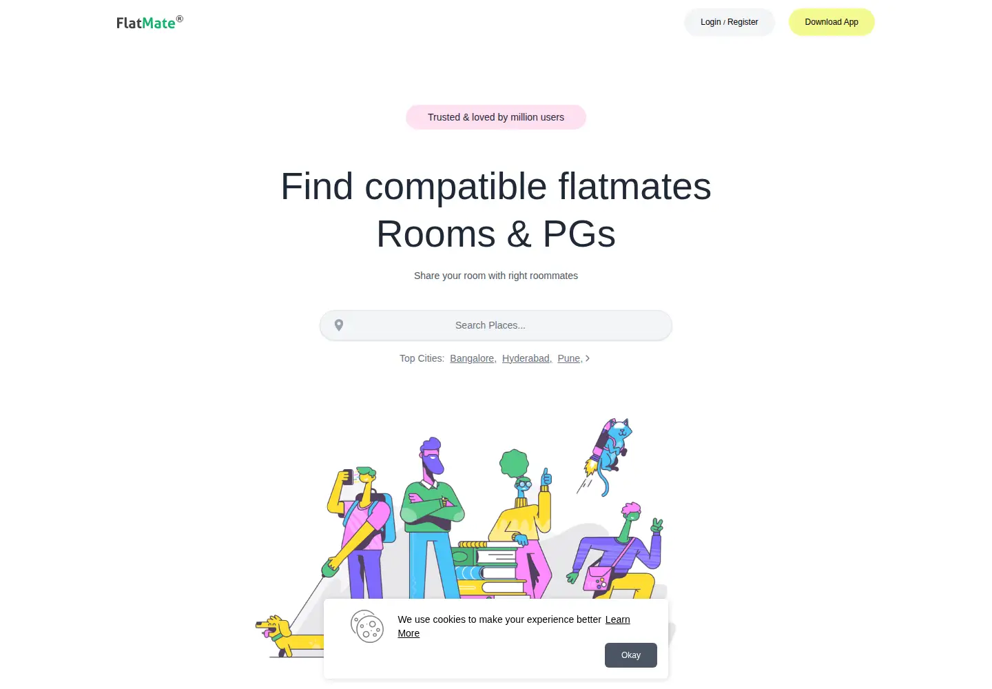 Screenshot of flatmate.in