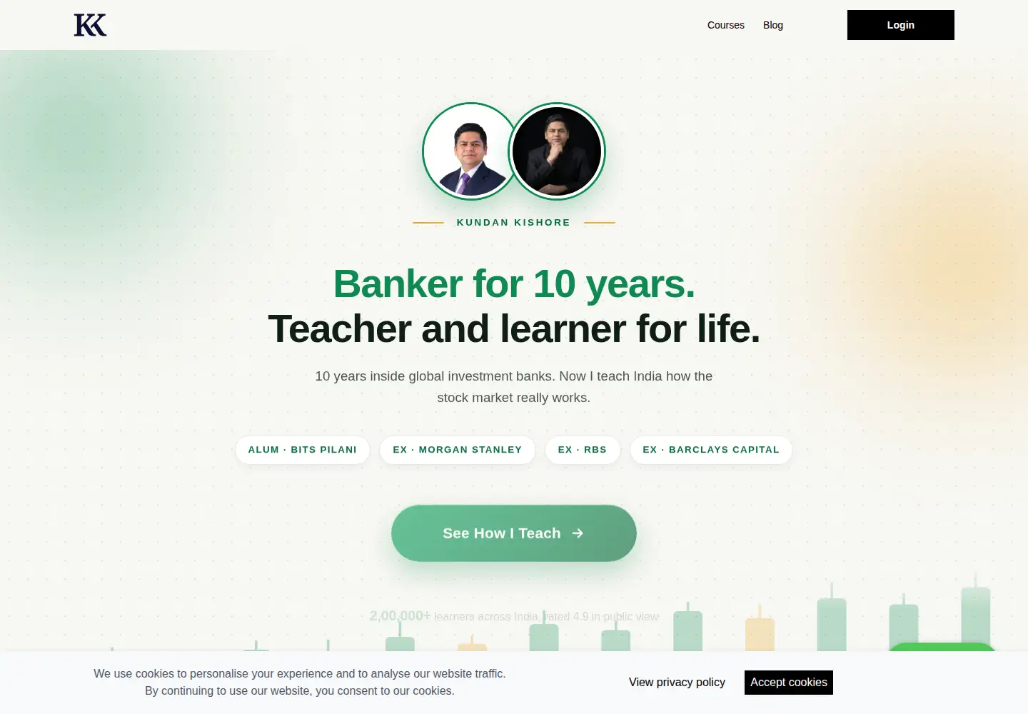 Captured homepage of kundankishore.in in the current scan
