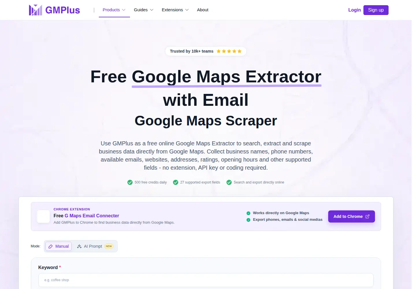 Captured homepage of gmplus.io in the current scan