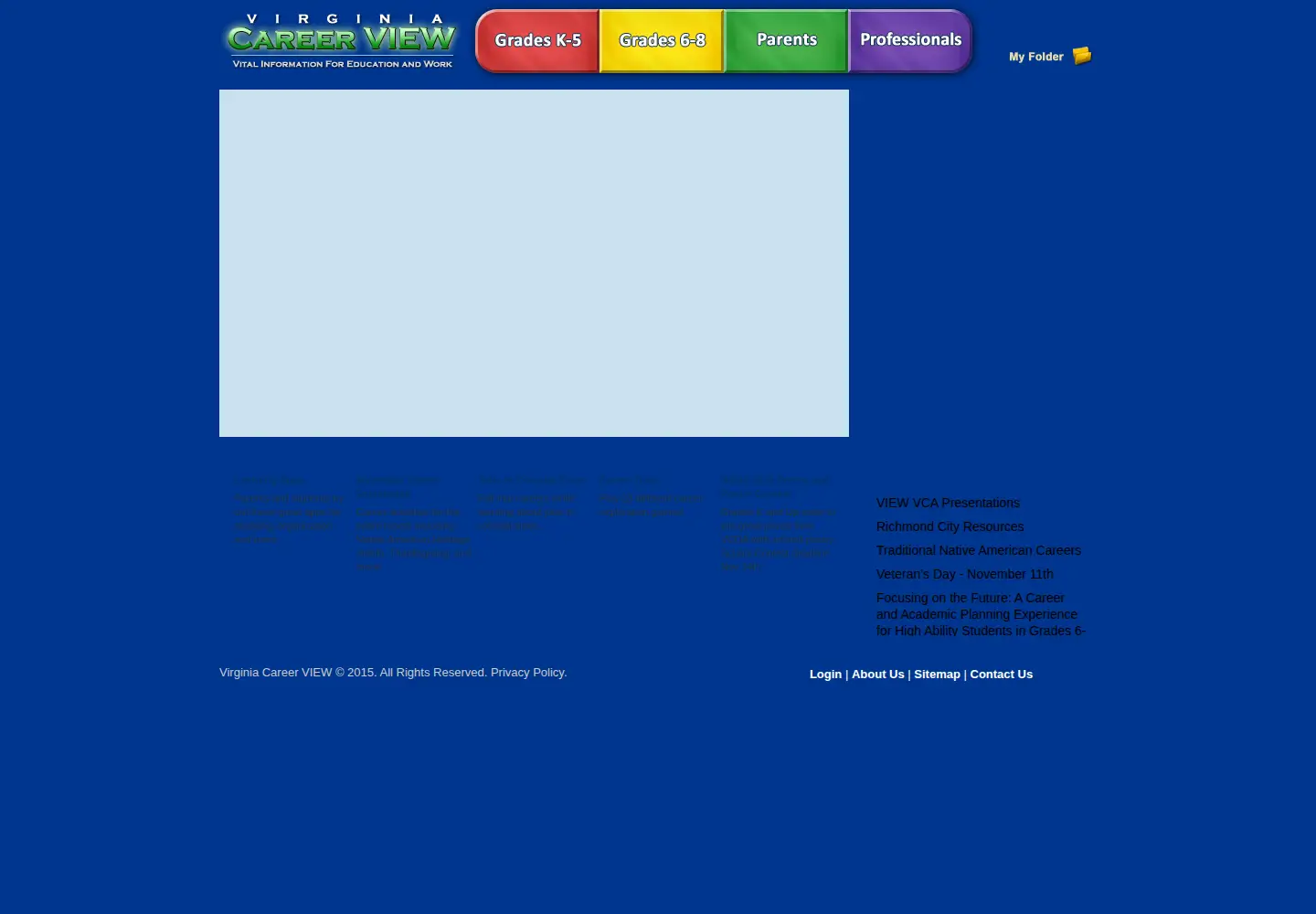 Captured homepage of vacareerview.org in the current scan