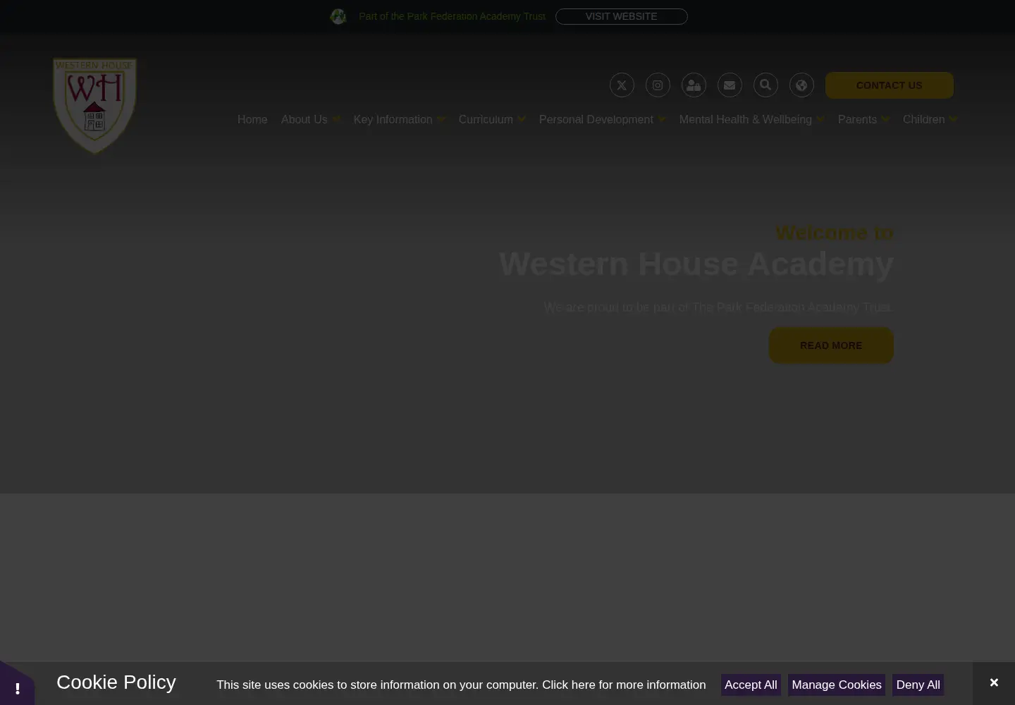 Captured homepage of westernhouse.academy in the current scan