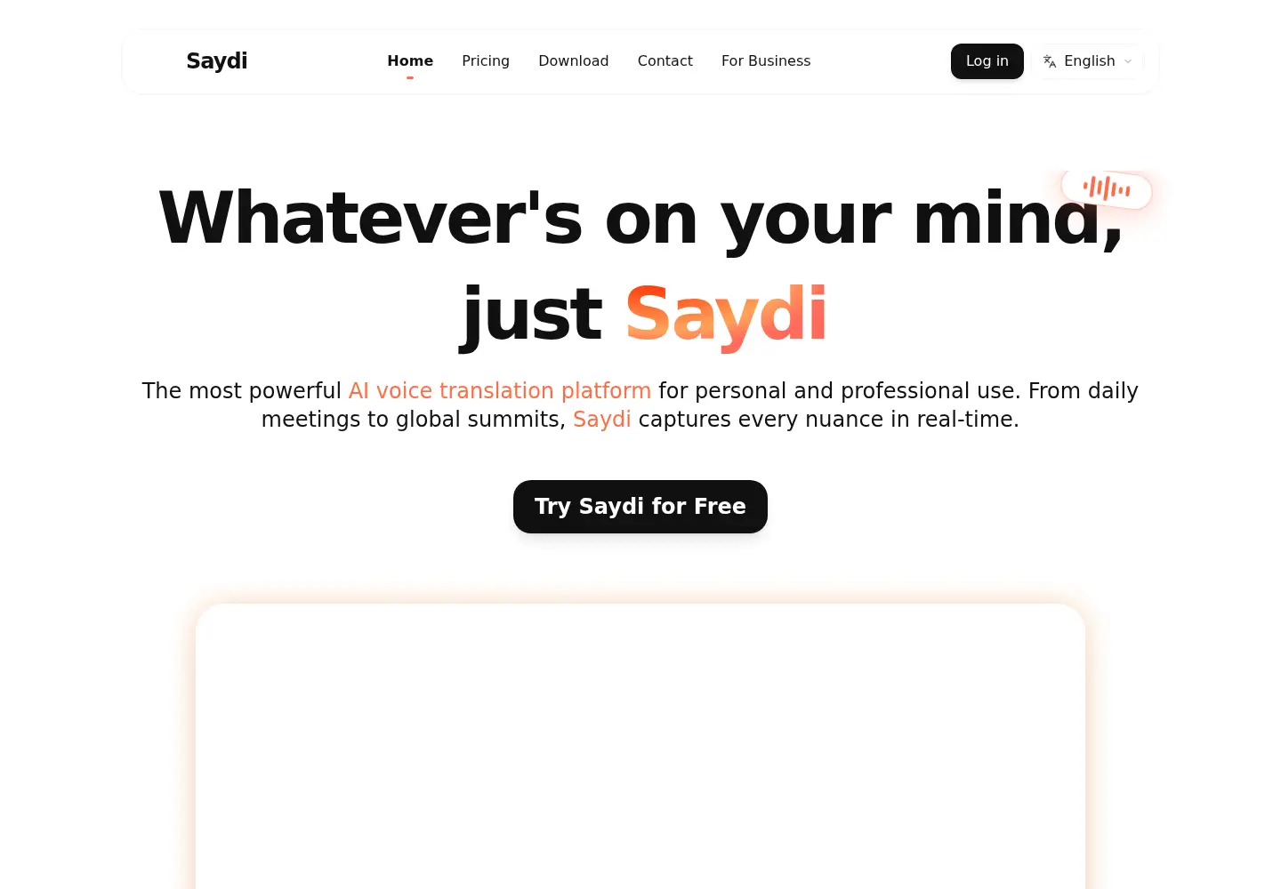 Screenshot of saydi.ai