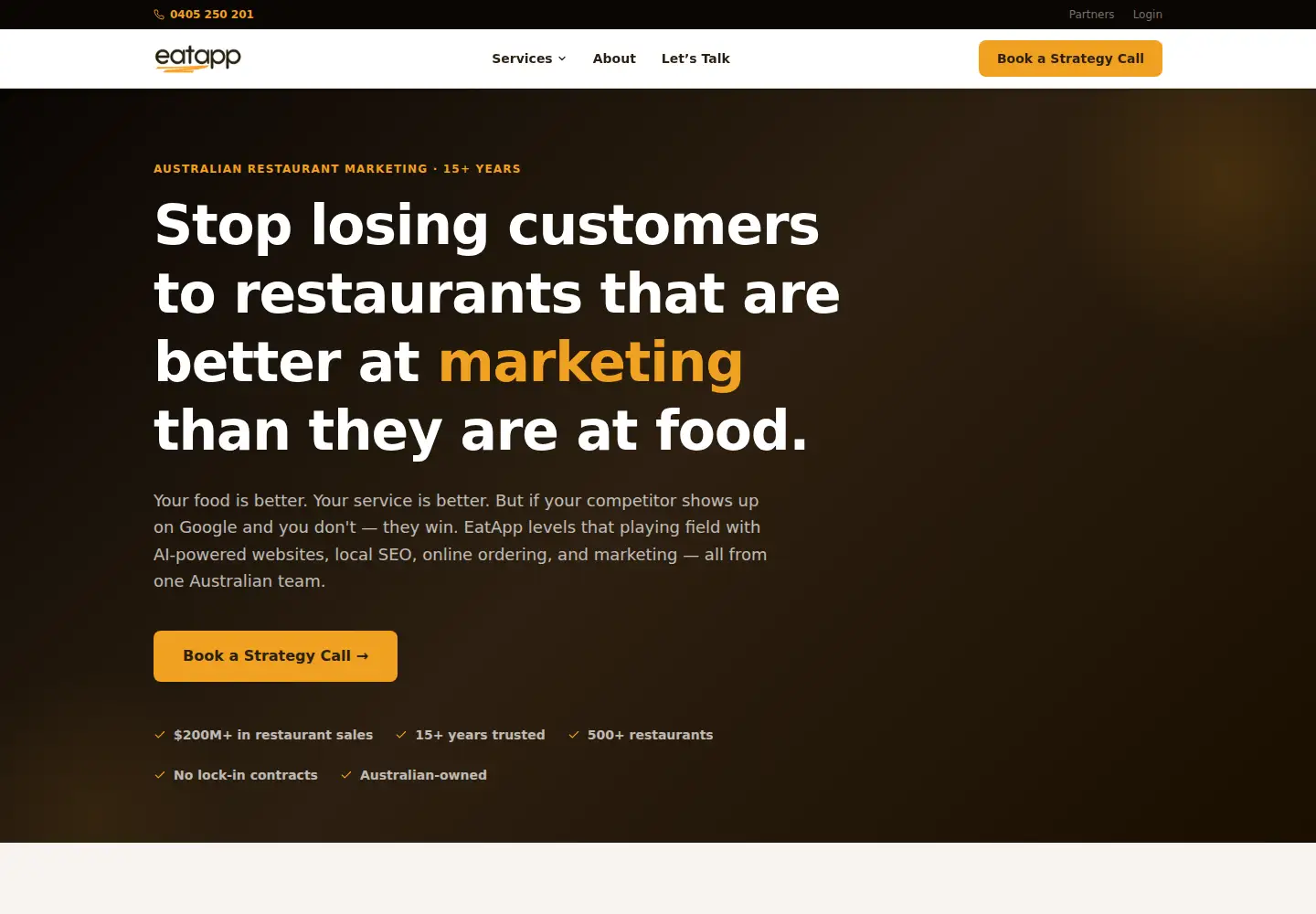 Captured homepage of eatapp.com.au in the current scan