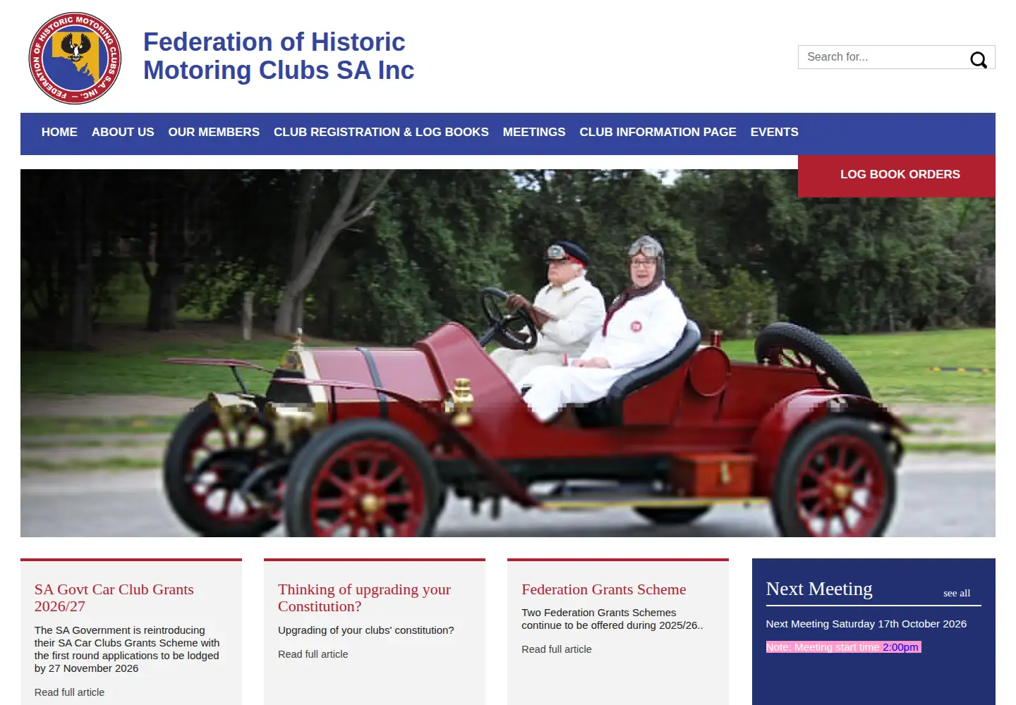 Captured homepage of fhmcsa.org.au in the current scan