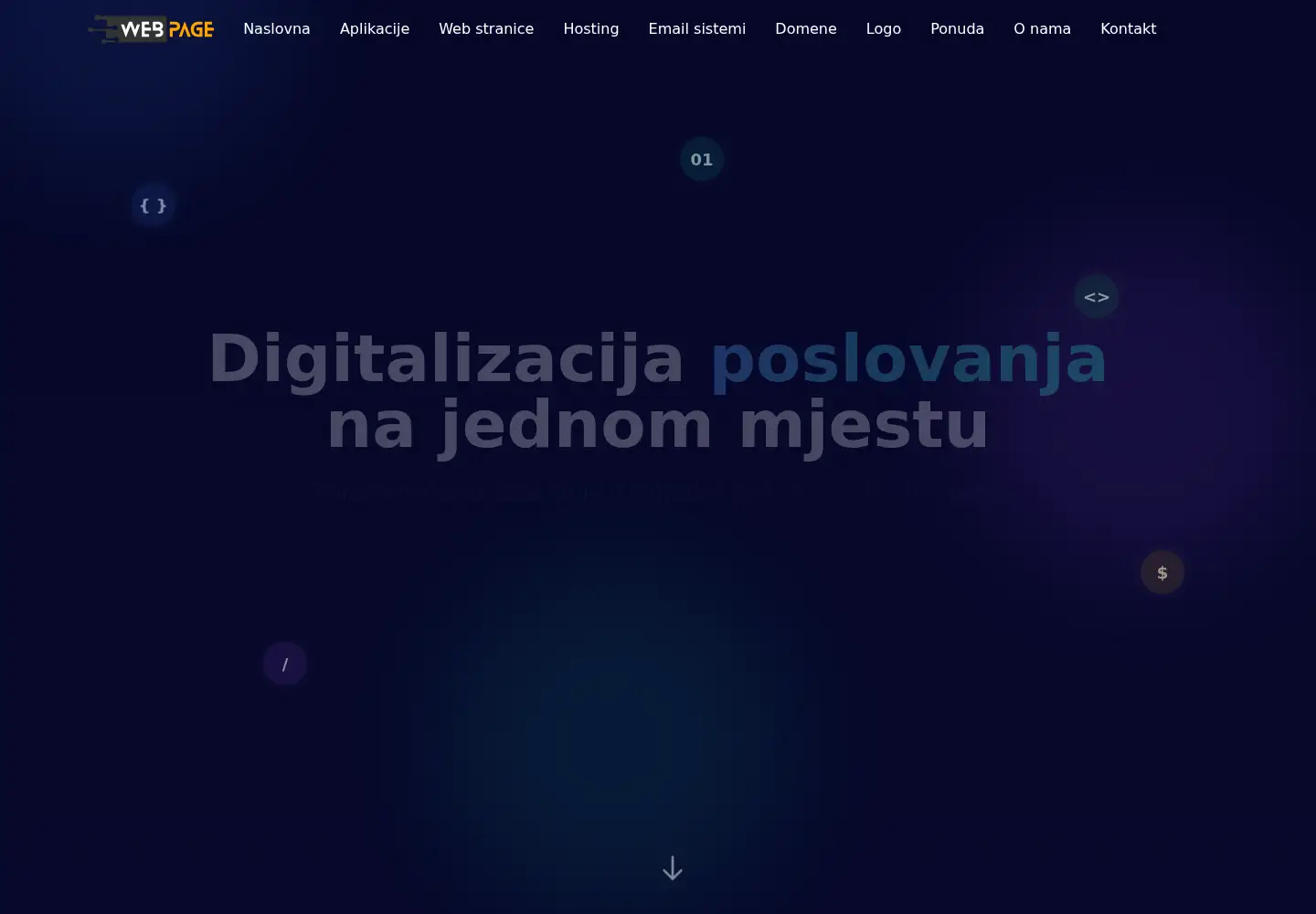 Captured homepage of webpage.ba in the current scan