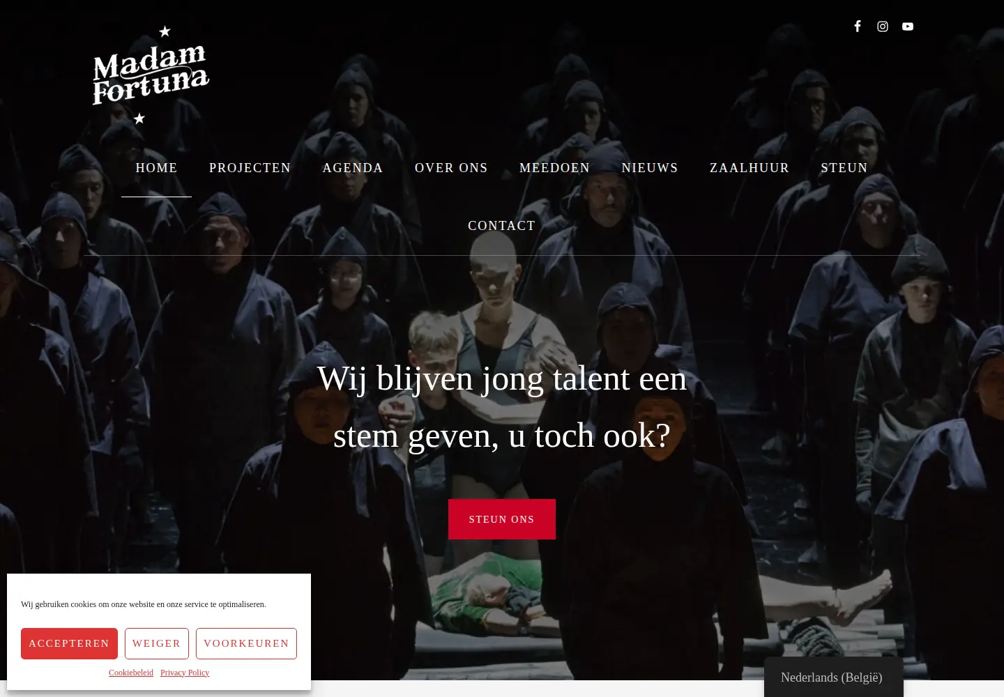 Captured homepage of madamfortuna.be in the current scan