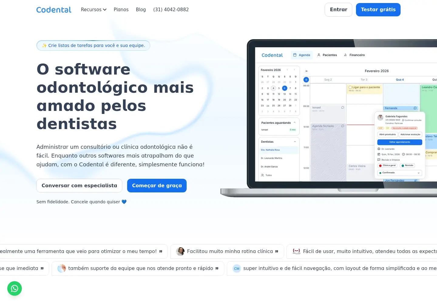 Captured homepage of codental.com.br in the current scan