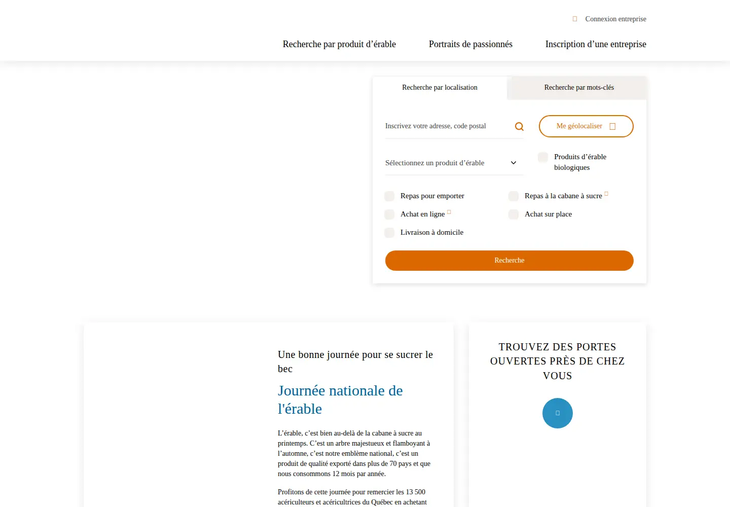 Captured homepage of erabledici.ca in the current scan