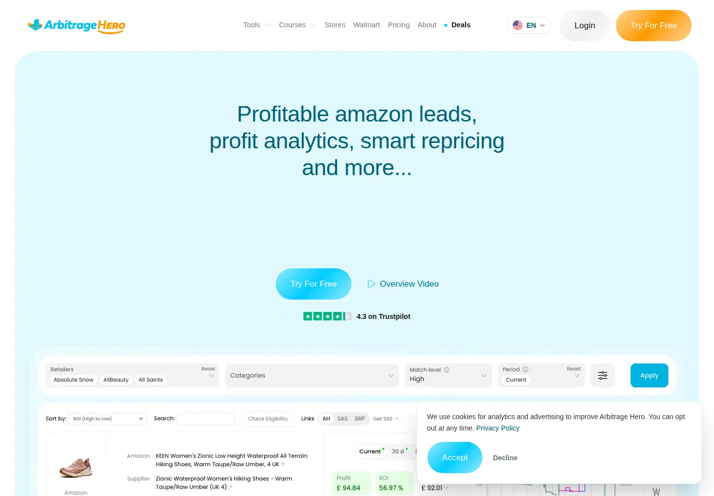 Screenshot of arbitragehero.com