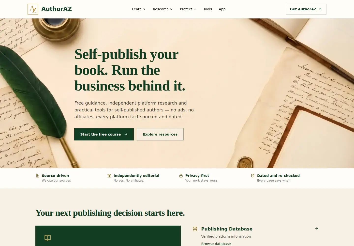 Captured homepage of authoraz.com in the current scan