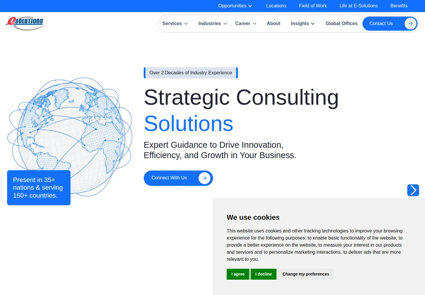 Captured homepage of e-solutionsinc.com in the current scan