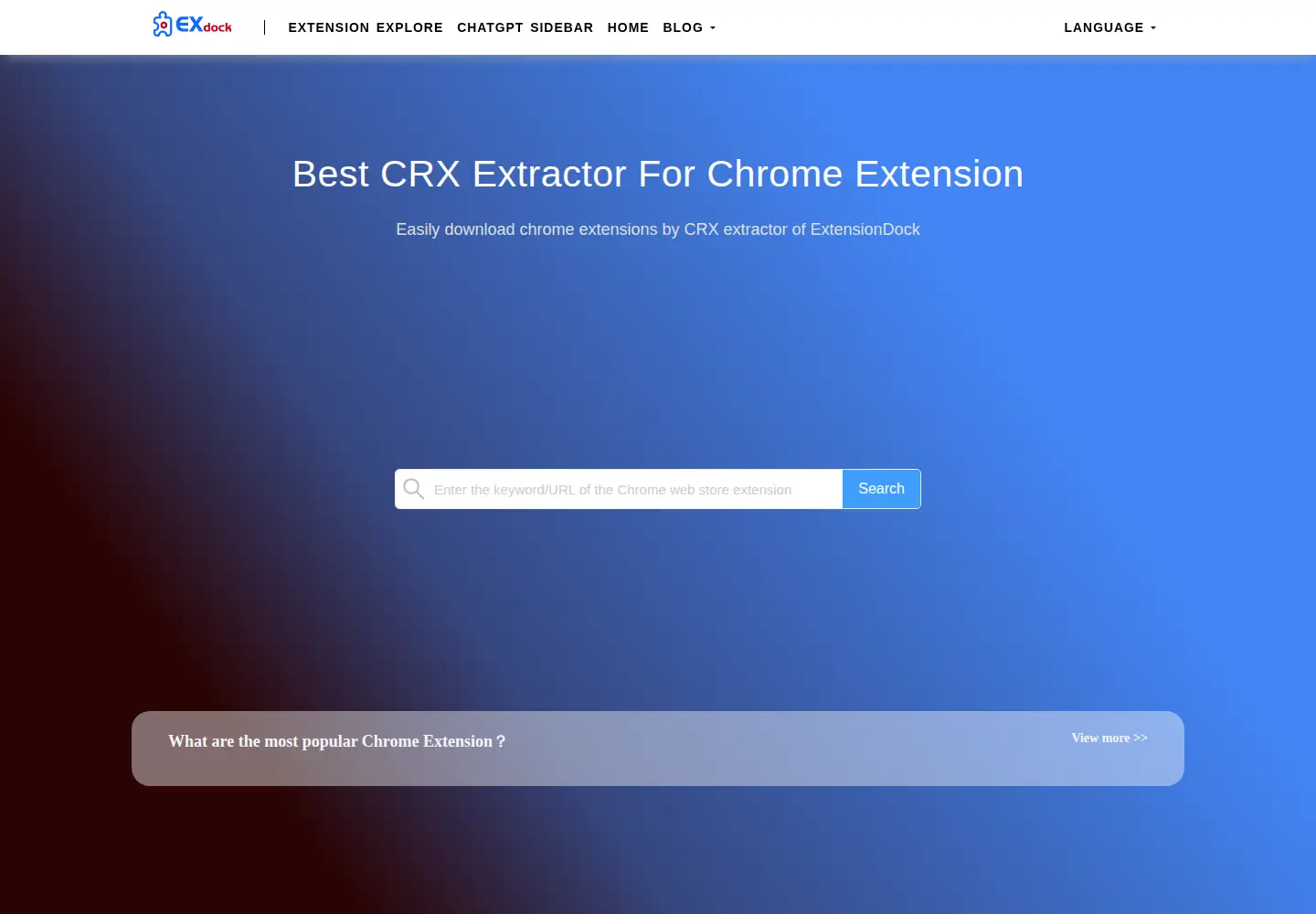 Screenshot of extensiondock.com