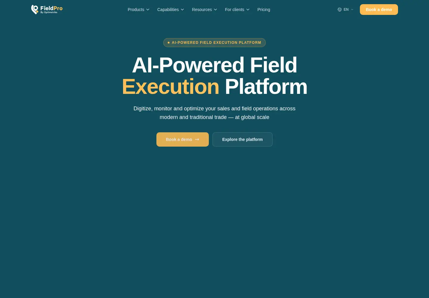 Captured homepage of fieldproapp.com in the current scan