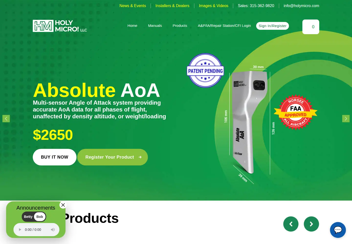 Screenshot of holymicro.com