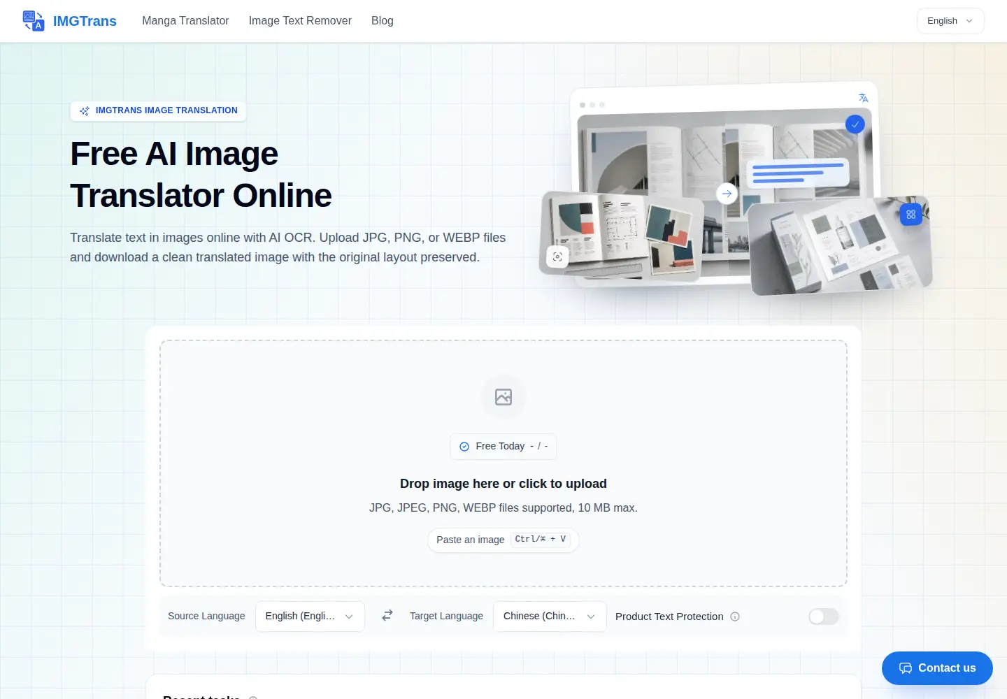 Screenshot of imagetranslator.com