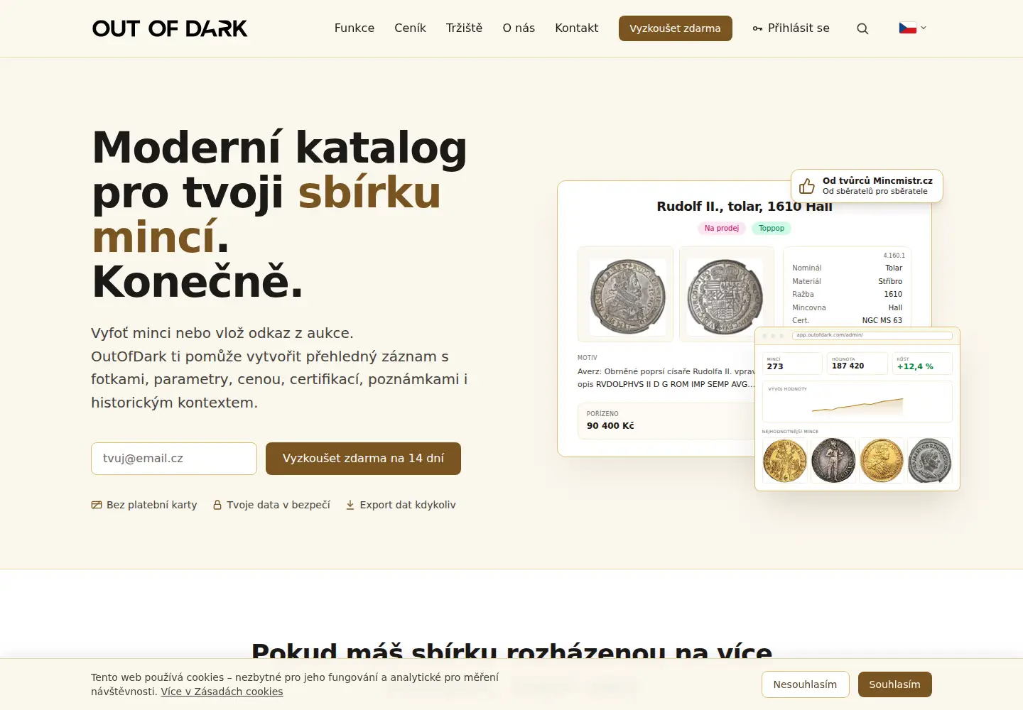 Captured homepage of outofdark.com in the current scan
