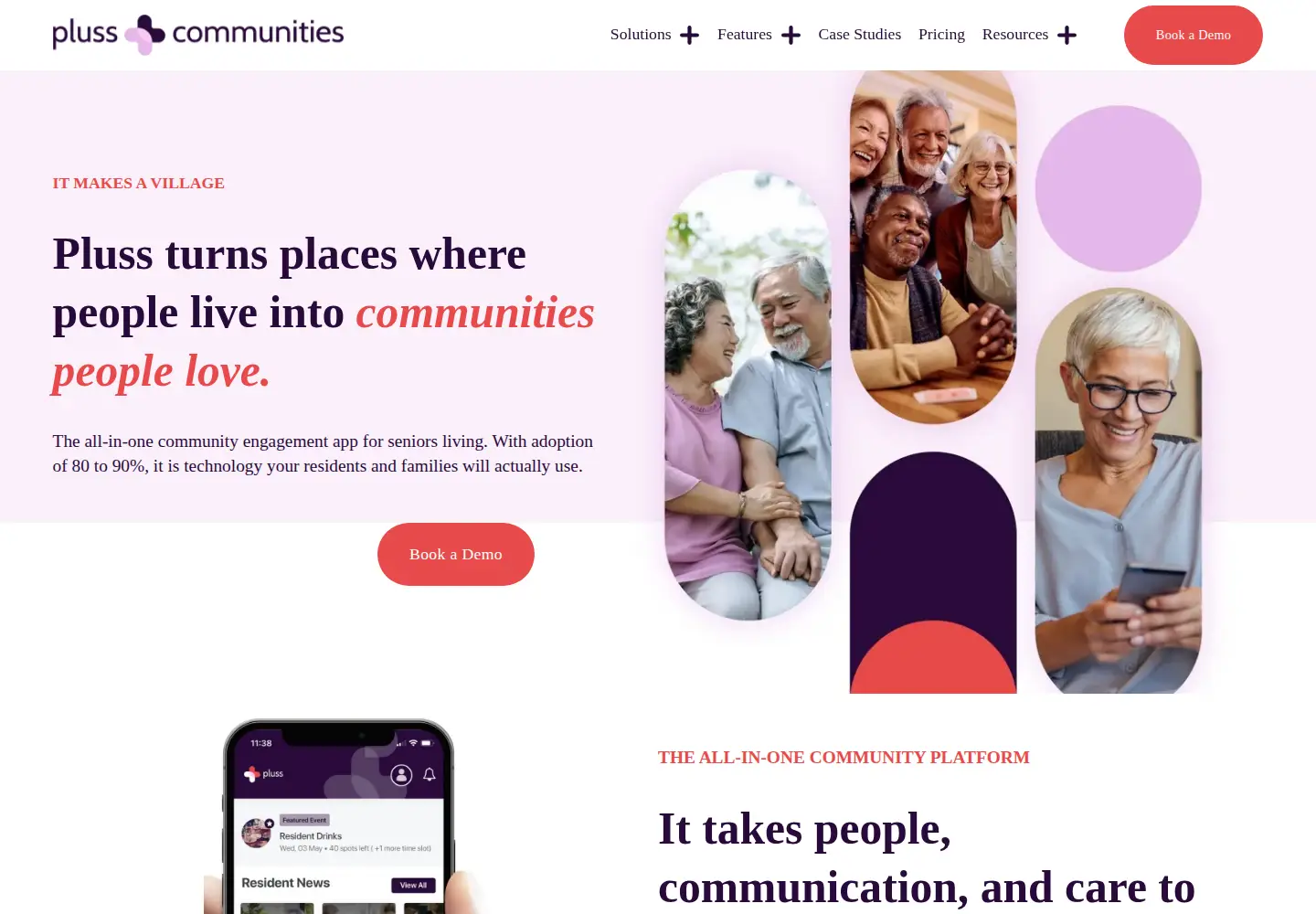 Screenshot of plusscommunities.com