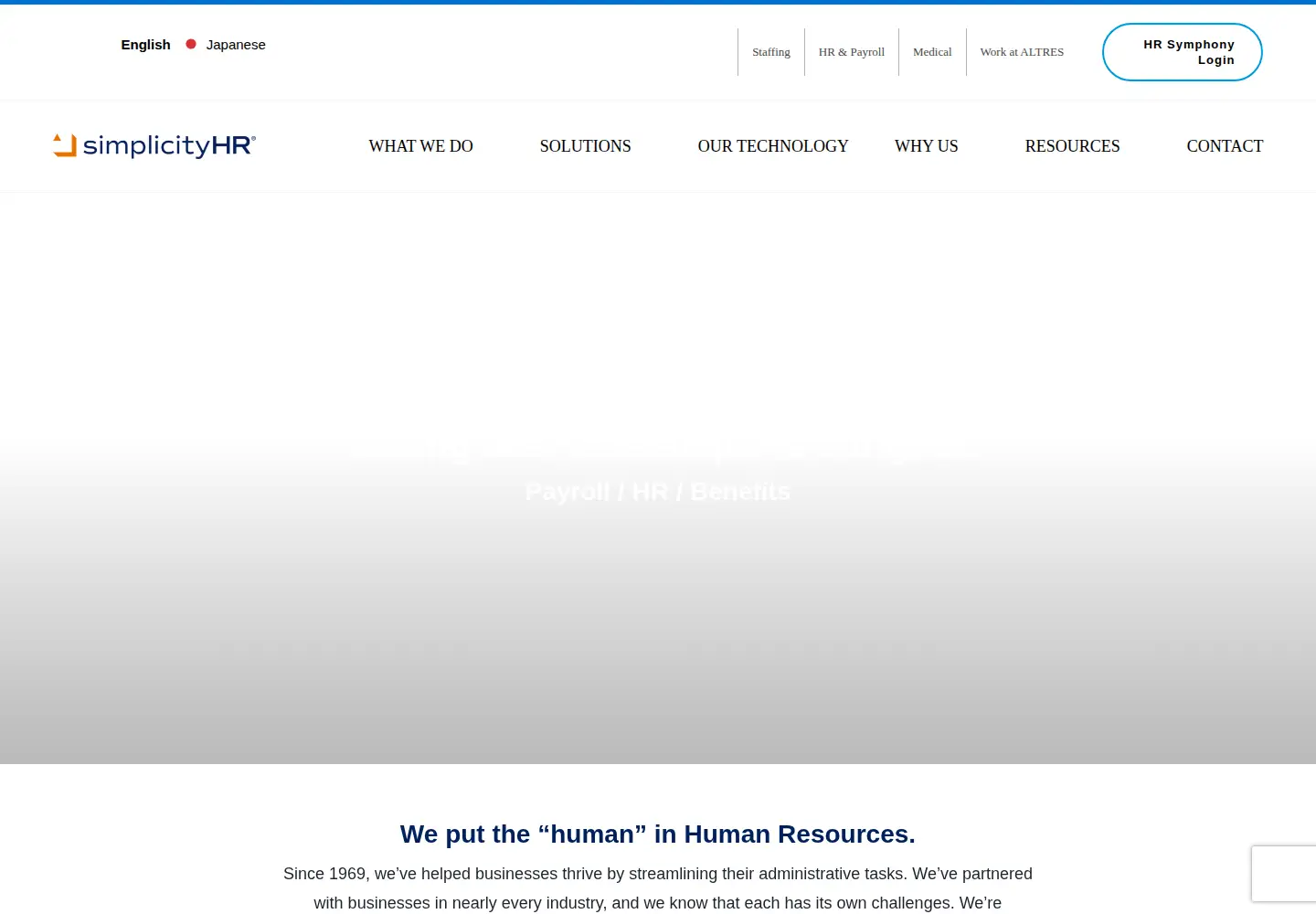 Captured homepage of simplicityhr.com in the current scan