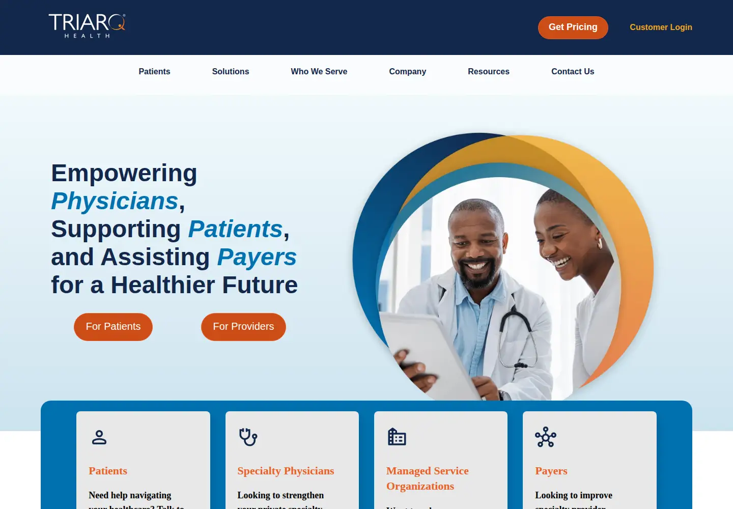 Screenshot of triarqhealth.com