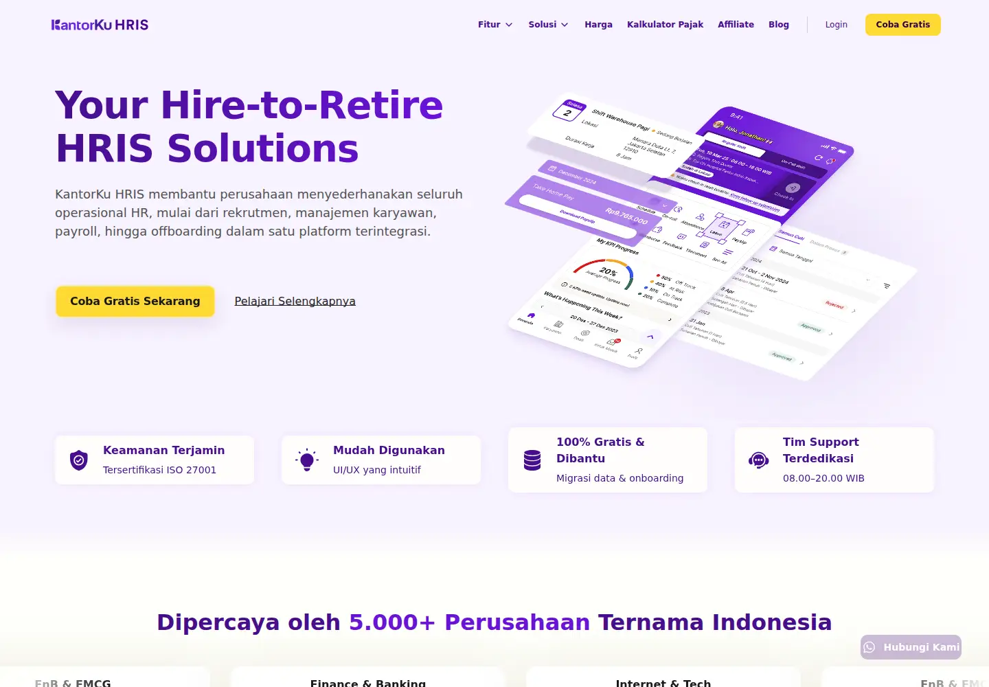 Captured homepage of kantorku.id in the current scan