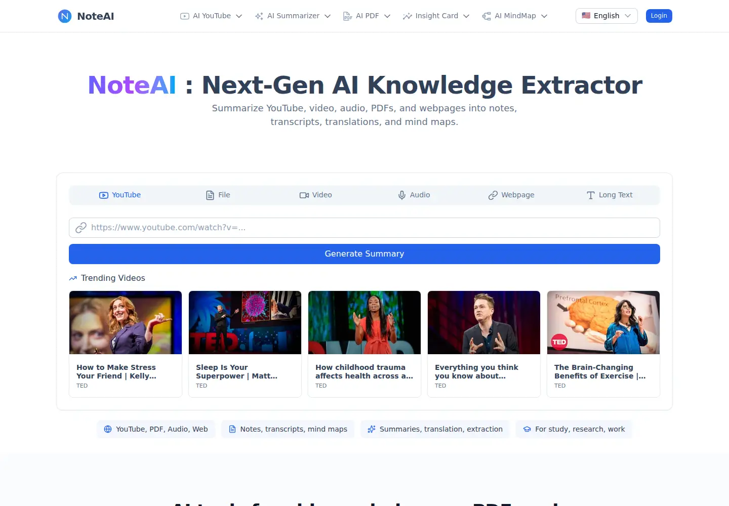 Screenshot of noteai.io