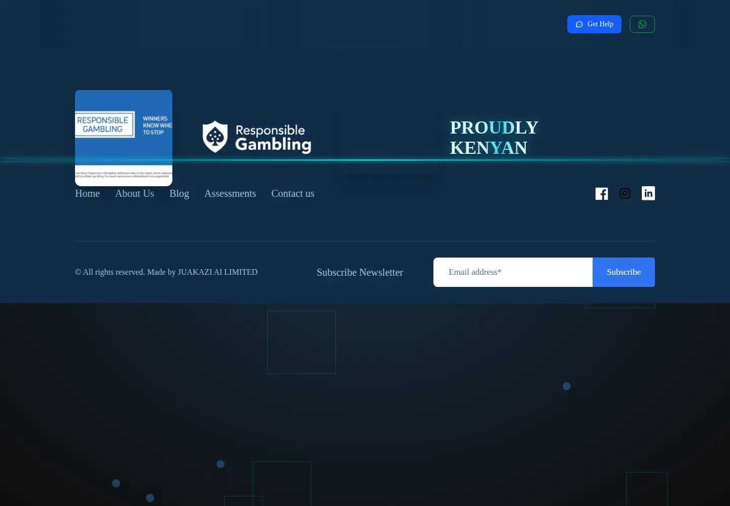Captured homepage of responsiblegambling.or.ke in the current scan