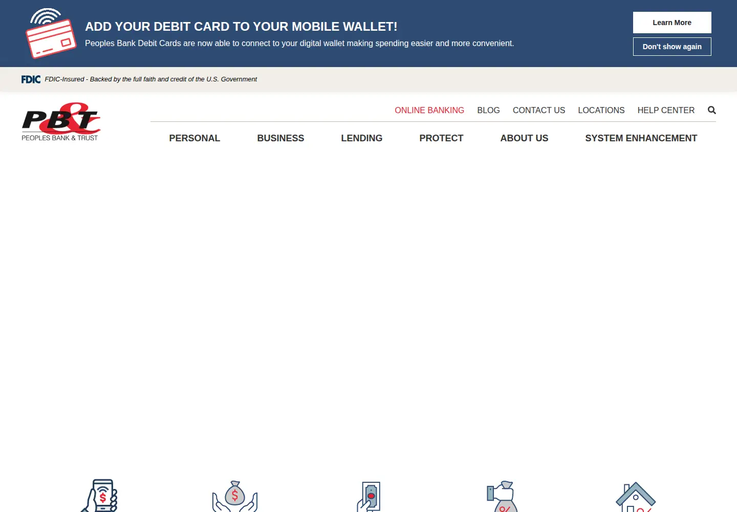 Captured homepage of pbtc.net in the current scan