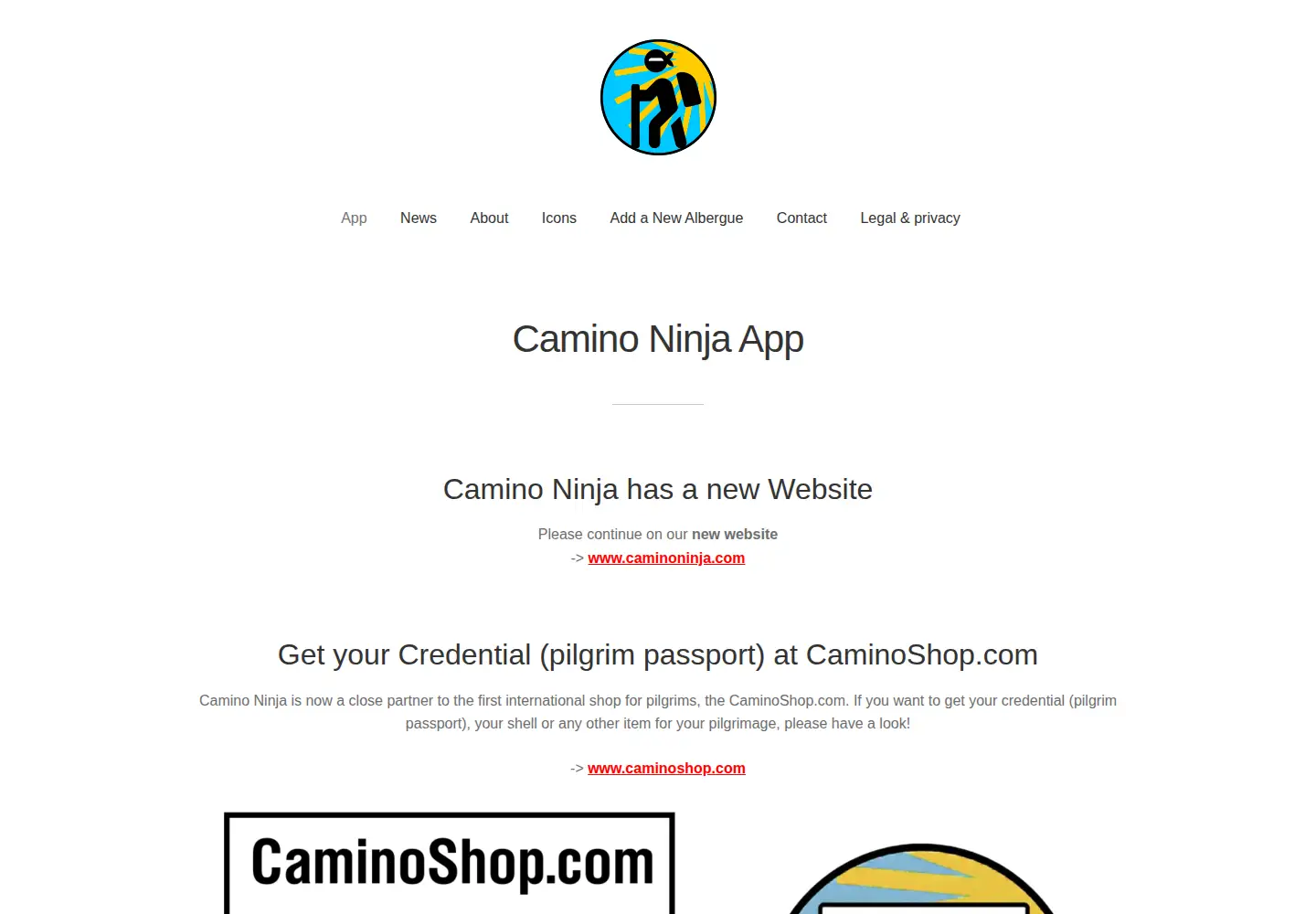 Captured homepage of camino.ninja in the current scan
