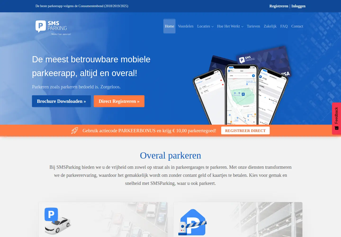 Screenshot of smsparking.nl