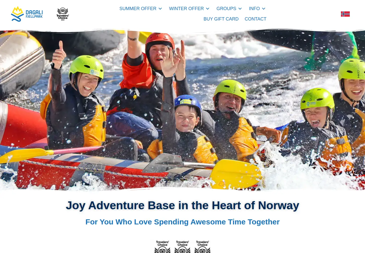 Captured homepage of dagalifjellpark.no in the current scan