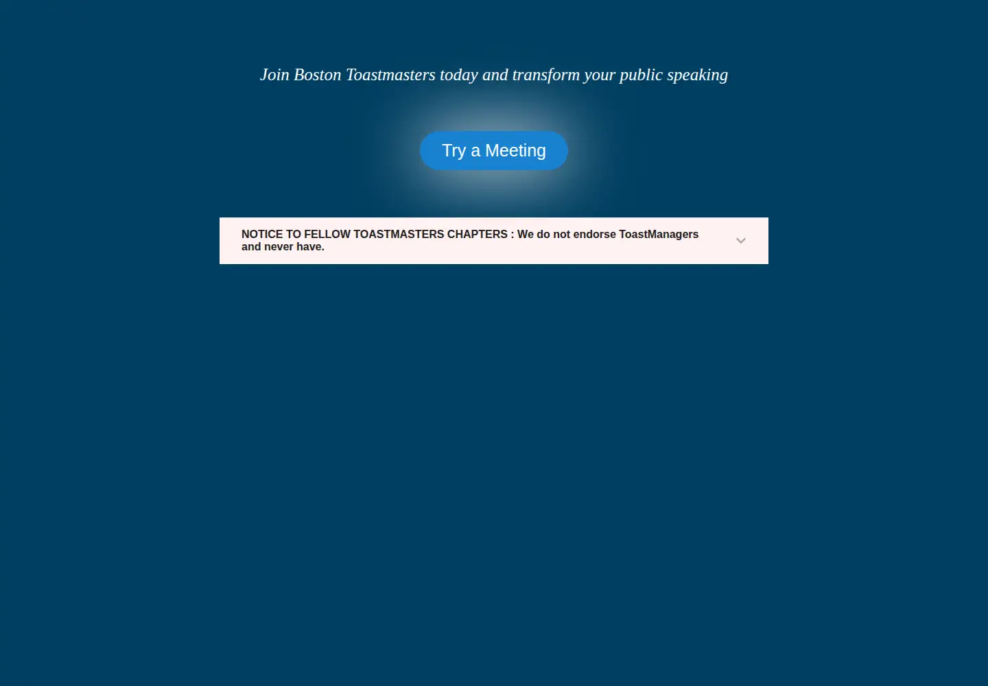 Screenshot of bostontoastmasters.org
