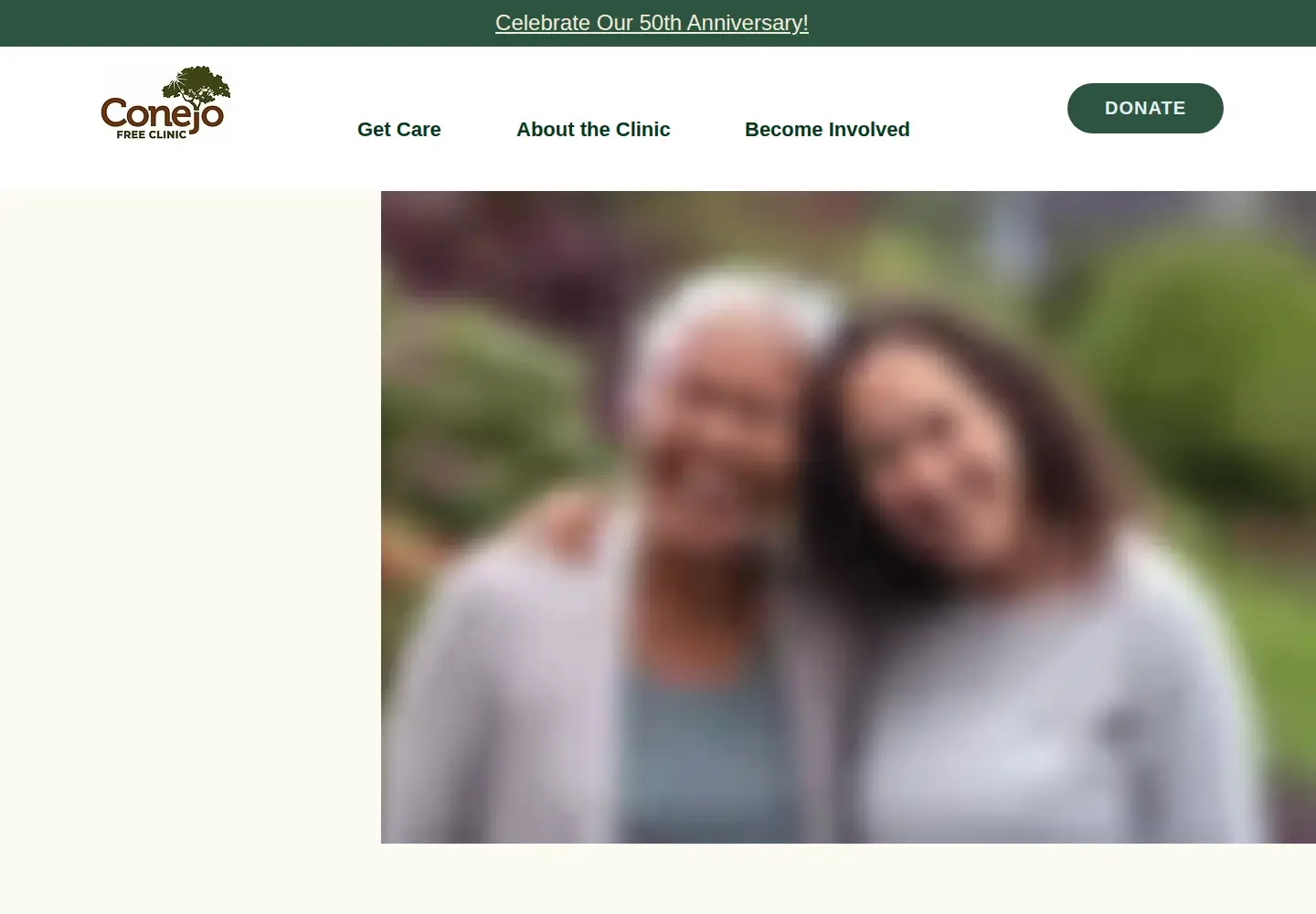 Captured homepage of conejofreeclinic.org in the current scan