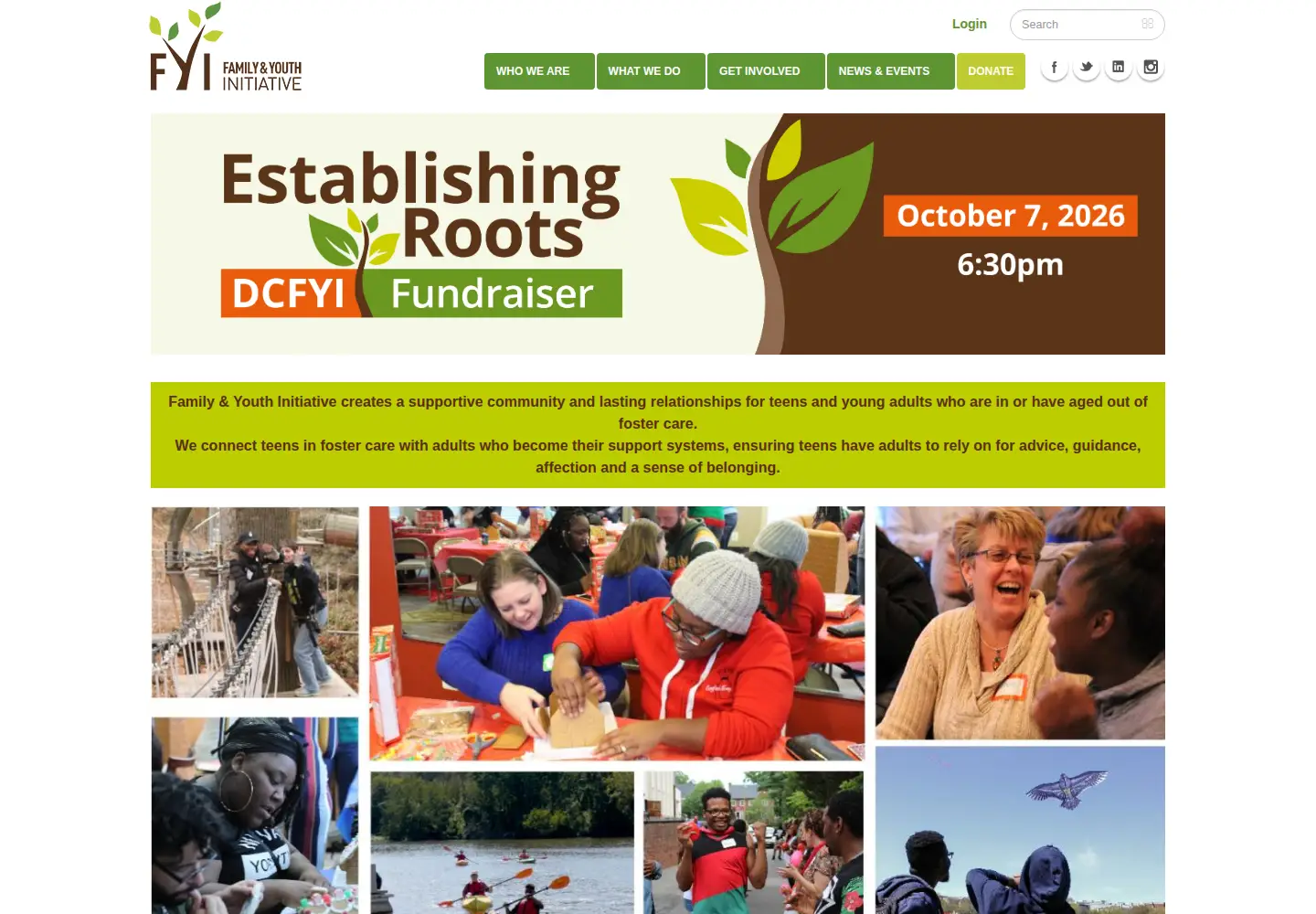 Captured homepage of dcfyi.org in the current scan