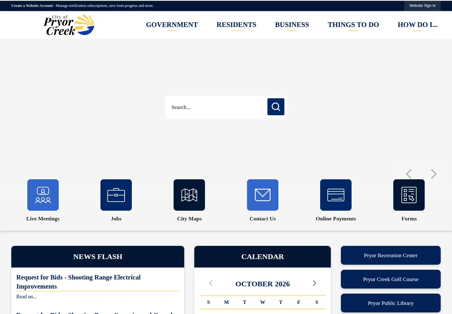Screenshot of pryorcreek.org