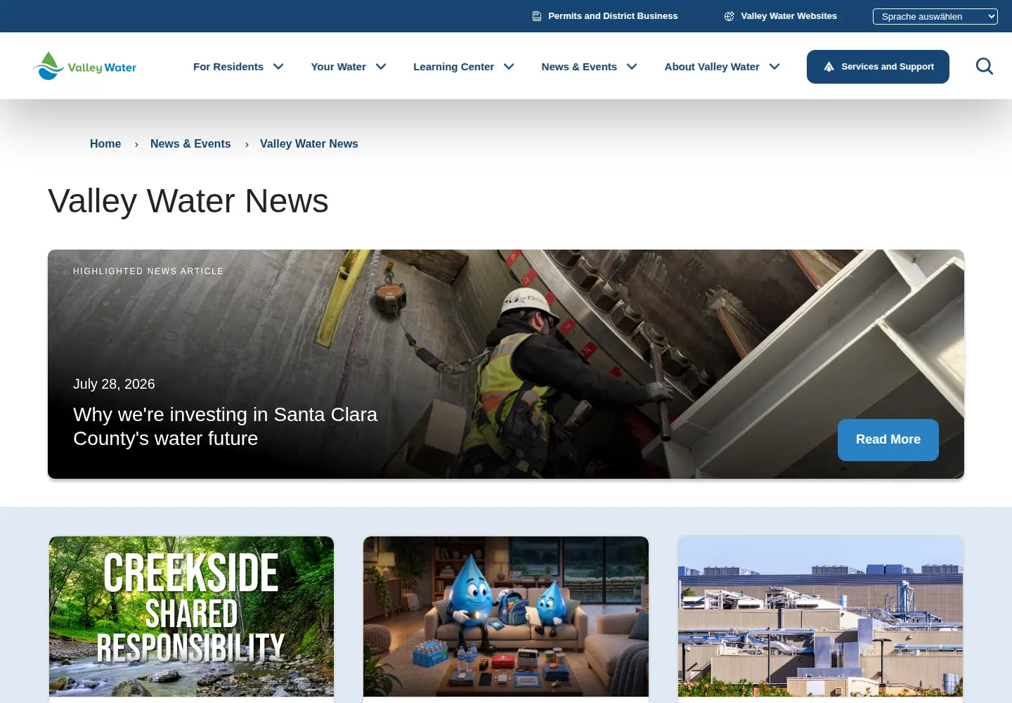 Screenshot of valleywaternews.org