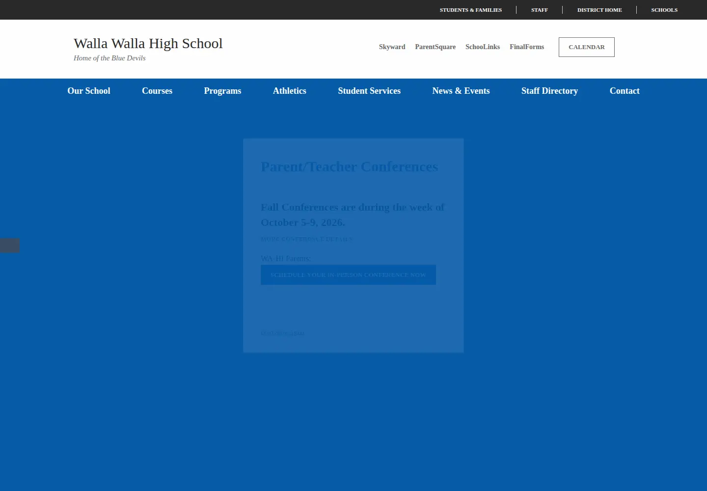 Screenshot of wahibluedevils.org