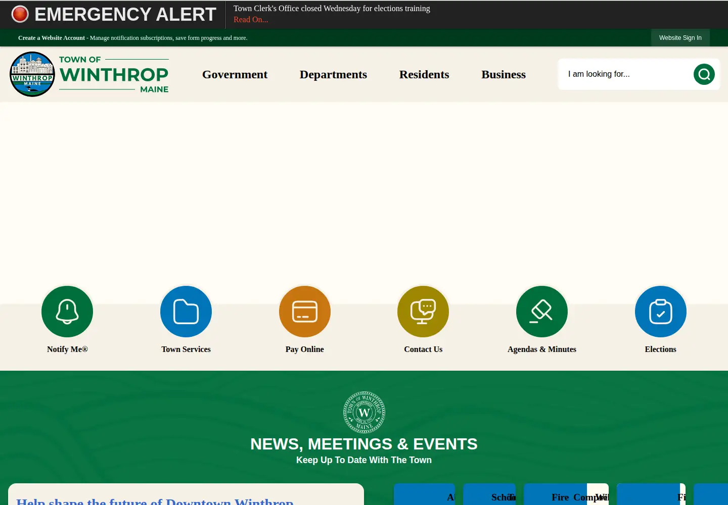 Screenshot of winthropmaine.org