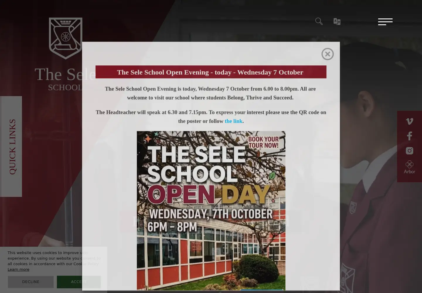 Screenshot of sele.herts.sch.uk