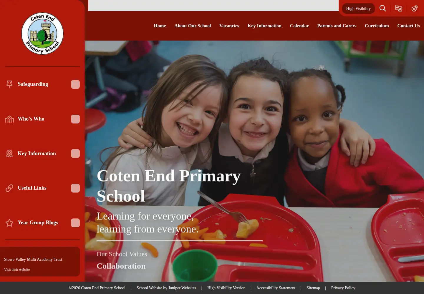 Screenshot of cotenend.warwickshire.sch.uk