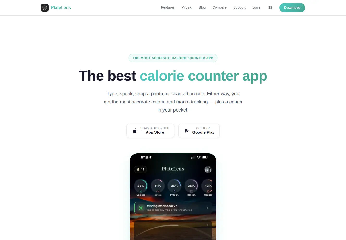 Screenshot of platelens.app