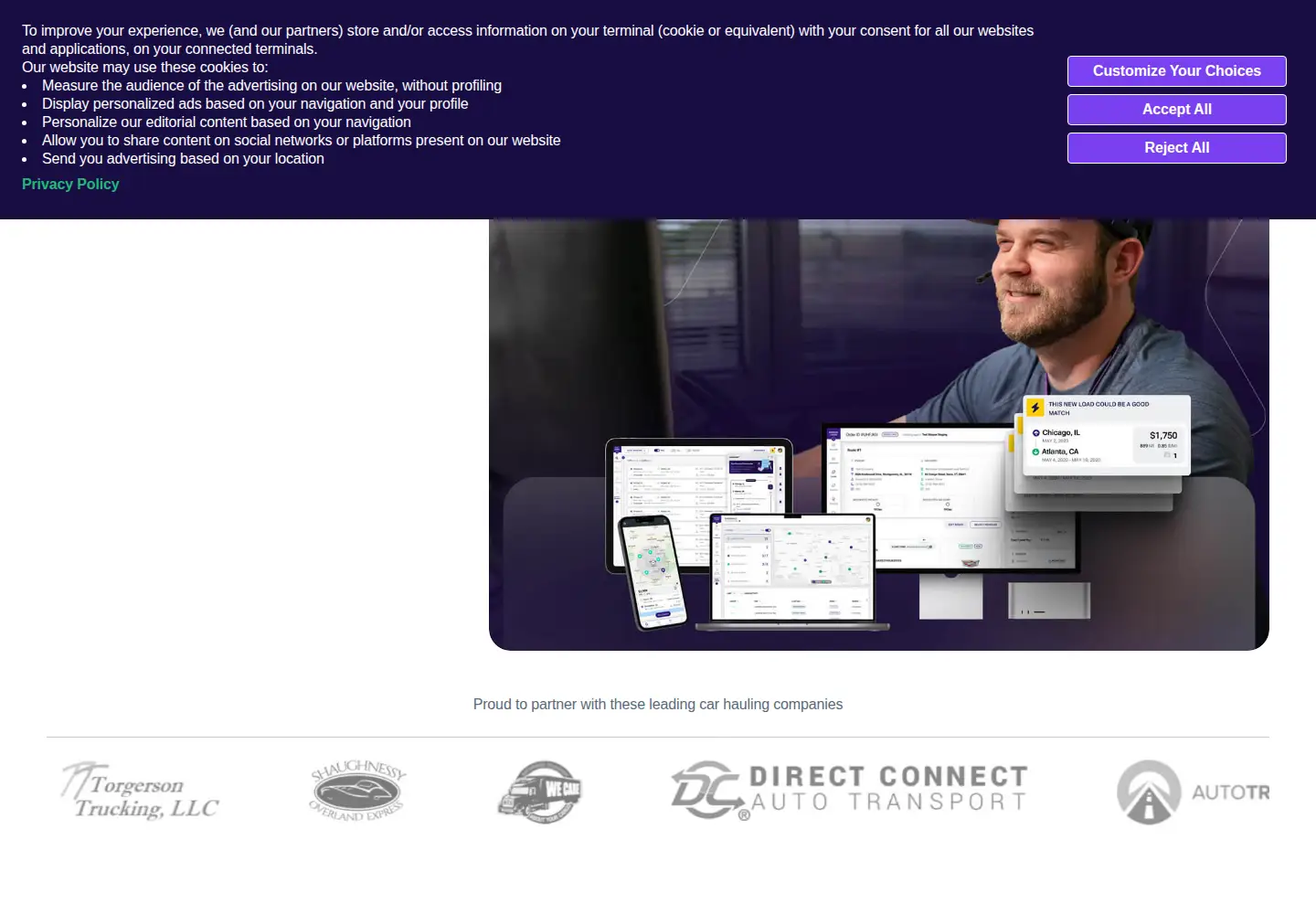 Captured homepage of ship.cars in the current scan
