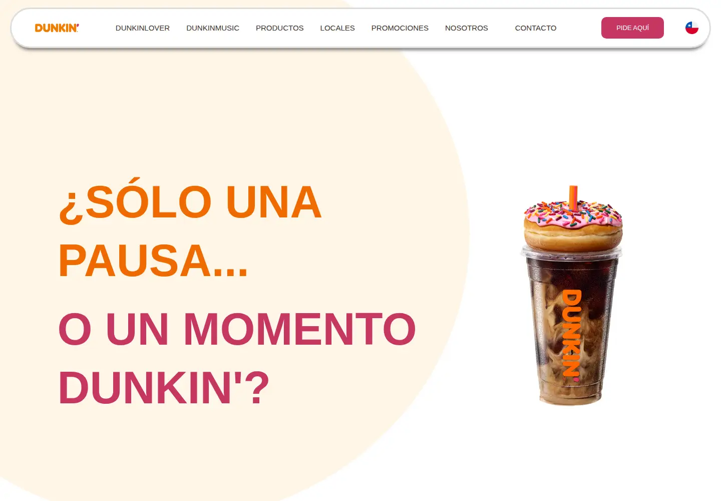 Screenshot of dunkin.cl