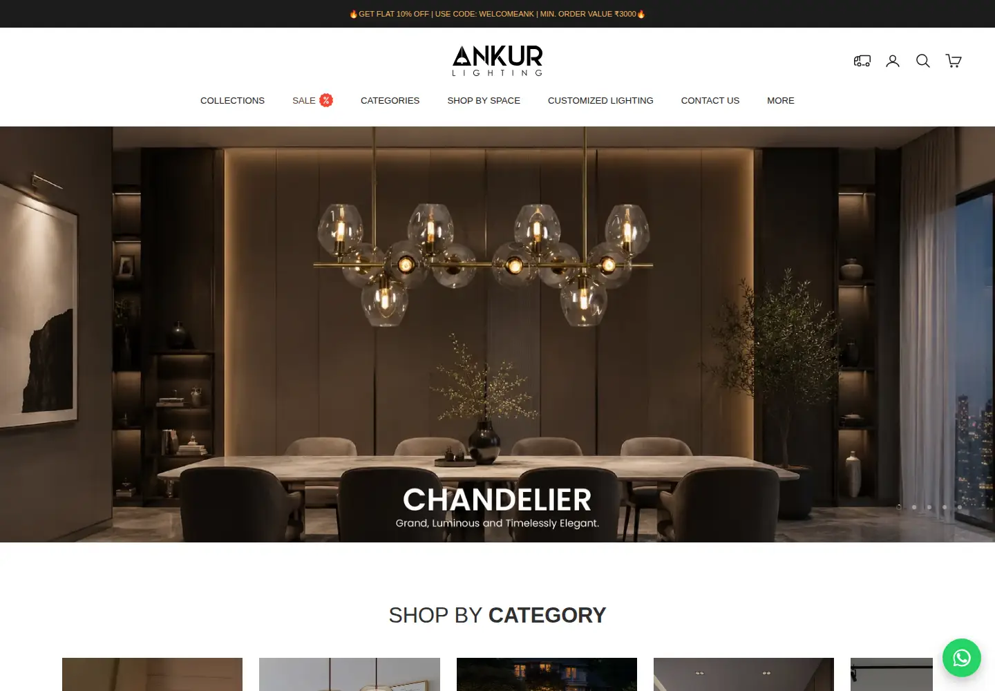 Captured homepage of ankurlighting.com in the current scan